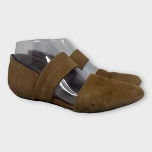 Eileen Fisher Womens size 7 Sienna Suede Leather Hall Flat Shoe Tan Mary Jane